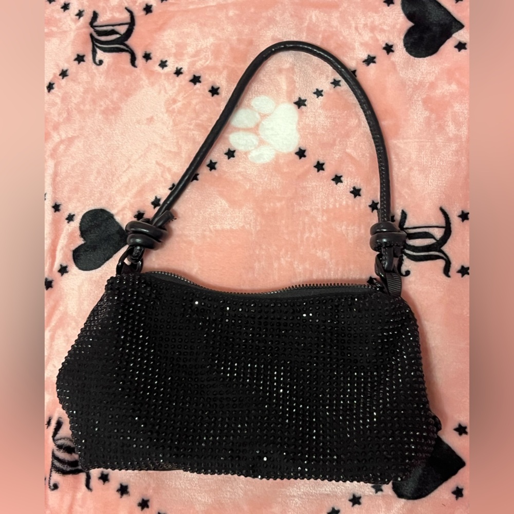 Black Rhinestone hand Bag